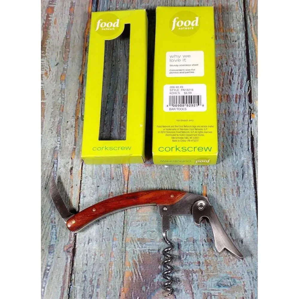 Food Network Stainless‎ Steel and Wood Corkscrew